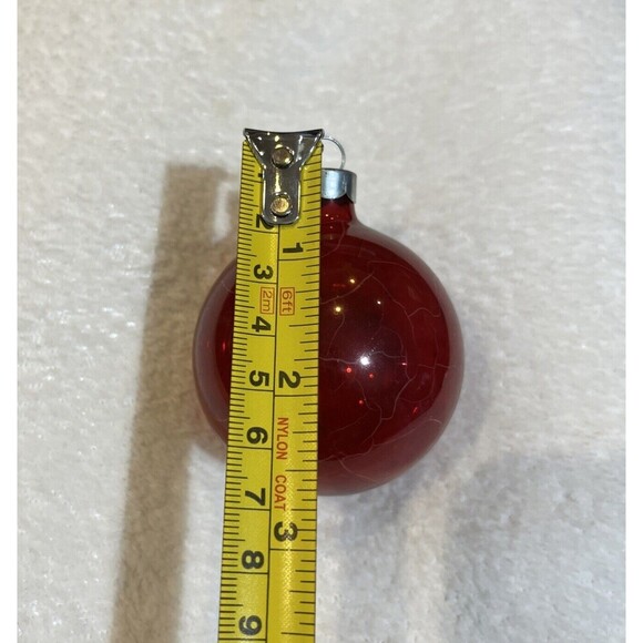 Vtg Unsilvered Red Shiny Brite Ornament 2 5/8" Ball War Era 1940s Translucent - Picture 6 of 8
